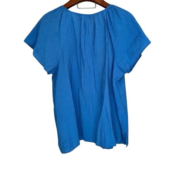 Lane Bryant Blue Textured Blouse - Picture 1 of 16